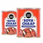 Urban Platter SOYA Chaap in Brine, 800g (Pack of 2)(Canned | Chunks on Stick | Drained Weight - 500g, Rich in Plant Protein| Soy Chap)