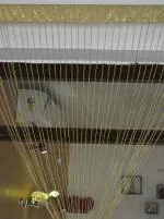 SC's Fabulous Home Fancy Beads Short Moti Strings Curtain - 7ft, Golden