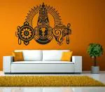 Lanstick Vinyl Black Hindu God Perumal Image Self Adhesive Wall Sticker 24 inch