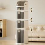 PRIME PICK 4-Tiers Slim Bathroom Storage Cabinet, Narrow Bathroom Storage, Plastic Waterproof Bathroom Storage Organizer for Small Spaces Storage Tower for Kitchen|Living Room|Children's Room|Office