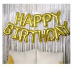 Festiko Black And Gold Balloon Happy Birthday Balloons Letters Birthday Party Decoration Kids Alphabet Ballons All For Celebration Balls (Hbd Golden Letters, Foil Curtain)