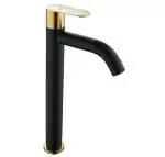 Spazio Black Gold Opal SS-304 Tall Pillar Cock Tap With Long Spout & 12 Inches Tall Body Tall Boy Extended PVD Coated Pillar Tap Faucet (Deck Mount Installation Type)