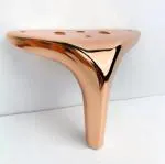 Fascination Rose Gold Metal Glossy Finish Heavy Model Russian Fame Shape Sofa Leg, 6 Inch (Set Of 4)