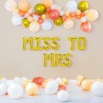 SPECIALYOU.IN 53 Items Bride to be Decoration set combo for Bachelorette Party kit includes Peach, White, Rosegold and Gold balloons with Miss to Mrs foil balloon set for Bridal Shower