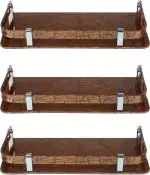 Flaner 12X6 Inch Bathroom Wall Mount Shelf/Shelves/Stand Acrylic Wall Shelf (No. Of Shelves - 3, Brown)