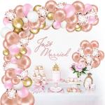 RG Accessories Pink, White, Gold Rubber Solid Balloon Garland Arch Kit For Birthday, Wedding Balloon (Pack Of 65)