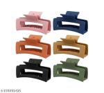 R4A CREATIONS 4 Pcs Rectangle Big Claw Clips, 4 Inch Giant Matte Rectangle Hair Claw Clips For Women and Girls, Random colour