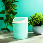 Mumuso Desktop Trash Can with Swing Top Lid - Green / 1.3 l(set of 2)