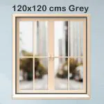 Classic Mosquito Net for Windows Pre Stitched Size-120X120 cms Color-Grey