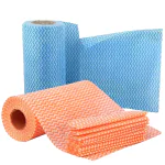 ShopiMoz Reusable Absorbent Microfiber Cleaning Wipes Roll Kitchen Tissue (Pack of 2) Multicolor