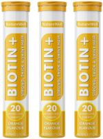 Naturewell Effervescent Tablet Biotin, 20 Tablets Each (Pack Of 3)