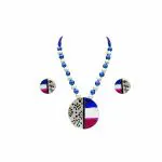 Creative Canal Handmade Terracotta Jewellery Set With Floral design crystal Earrings For Women & Girls