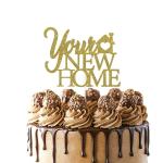 Festiko Gold Glitter Your New Home Cake Topper, Welcome Home Welcome New Home Cake Decor, Handmade Double Side