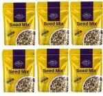 Kharawala's Healthy Snack - Seed Mix Omega rich roasted pack of pumkin seed, sunflower seed, water melon seed, flax seed and chia seed Mix for Eating 200 gr in pack of 6