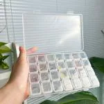 SURKHAMART Plastic Storage Boxes with Grids Transparent Jewellery Organiser with Adjustable Dividers Storage Case, Heart Shaped Flower Jewelry Box, Long-Lasting multi-compartment Containers Box, Portable for Earrings and Beads