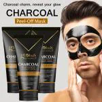 Globus Naturals Activated Charcoal Peel Off Mask For Blackhead, Dead Skin & Tan Removal For Men, Set of 3, 100g