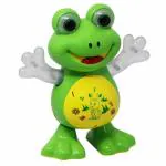 Goyal's Green Plastic Dancing Frog Toy with Music Flashing Lights
