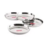 HAZEL Steel Plates For Lunch |Plates Set Steel For Dinner | Steel Dinner Plates Set, 23 cm, Set of 4