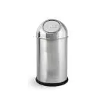 Mofna Silver Stainless Steel 70 L Round Shape Push Can Dustbin For Home, Office, Kitchen - 14 X 32 Inch