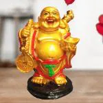 JRG Laughing Buddha for Money, Wealth and Good Luck Idol Statue (5 cms x 5 cms x 9 cms)