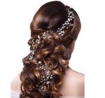 Samyak Hand made Pearl with Crystal Beads Headdress Hair Accessories | Wedding Hair Chain | Bridesmaid Headband | hair vine for Girls & Women (50 cm)