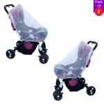 SILVER SHINE Polyester Infants Washable Baby Stroller Stretchable Mosquito Net-White (Pack of 2)