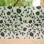 JAAMSO ROYALS Black Flower Peel and Stick, Self Adhesive, 3D Vinyl Window Film For Home Décor (200 x 45 CM)