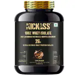 Kickass 100% Whey Protein Isolate - Ultra-Filtered, High-Quality Whey Protein Isolate, Digestive Enzyme and Immunity boosters Cafe Delight Flavour, 2 Kg