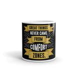 Rish Great Things Printed Black Ceramic Coffee Mug, 350 Ml