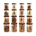 Cello Brown Plastic Container Set, 1000 ml (Set Of 16)
