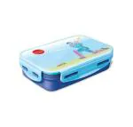 MILTON Steely Deluxe Inner Stainless Steel Kids Tiffin Box, 500 ml, Blue | School Lunch Box | Leak Proof