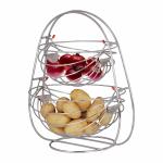 Devashree SS Double Step Swing Fruit and Vegetable Basket for Kitchen and Dining Table