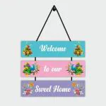 CVANU Welcome Home Wooden Wall Hanging Sign Board for Wall Decor