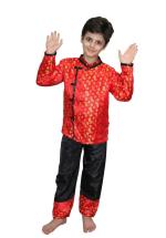 Kaku Fancy Dresses Global Ethnic Wear Chinese Boy Costume -Red, 5-6 Years, For Boys