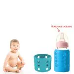 Safe-o-kid Silicone Baby Feeding Bottle Cover, Sleeve, Holder, Insulated Protection, All Bottle Types, Small 60 Ml, Blue Pack of 2