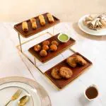 The Home Co. 3 tier platter For Serving Food and Elegant Presentations (5473)