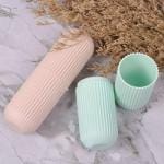 WHITOPLUS Capsule Shape Travel Toothbrush Case Cover Holder Portable Toothbrush Storage Box Container Plastic Toothbrush Holder Bathroom Organizer Accessories Set(multicolour-2)