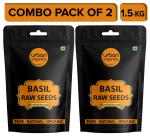 Urban Organics Twin Pack of Basil / Sabja / Tukmariya / Bapchi Super Food Healthy and Nutrious- 1.5kg X 2