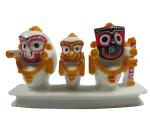 ORIVILLE Home Decor Marble Stone Jagannath Balabhadra and Shubhdra Idol - 5 x 3 inch