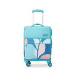 American Tourister Trolley Bag For Travel | CAPELLA 56 Cms Polyester Softsided Printed Small Cabin Luggage Bag | Suitcase For Travel | Trolley Bag For Travelling, Blue