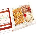 Jaiccha Ghasitarm Gifts Bhaidhooj Gifts- Mysore Pak, Pooja Thali and Almonds Pouch