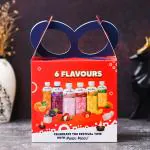 Mogu Mogu Multi-Flavour Juices with 25% Nata De Coco (Combo of 6 Different Flavours - Sip & Chew) with a Combo of Handcrafted Rakhis | Exquisite Raksha Bandhan Gift Hamper to Pamper Your Special One