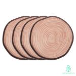 The Bamboo Co Tree Bark Curved Stylish Dinner Plate -Set of 4 | 10 inches | Eco-friendly |Organic & Natural