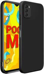 Aaralhub Poco M3 Black Rubber, Plastic Camera Bump Protector Pouch