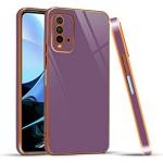 Mr. Case Redmi 9 Power Purple Silicone 6D Gold Plated Frame Back Cover