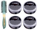 Buy Tya Salon Blue Round Brush With Japan Hair Wax - 150 G (Set Of 5)