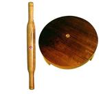 Arman Spoons Brown Teak Wood Rolling Board And Roller (Pack Of 2)