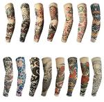 SHIVAAY Aenon Fashion Men Boys Sun Protection Fake Tattoo Print Arm Sleeves for Bike Lovers and Cycle Riders (Random Designs) (Multicolor3)
