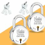 hala Primeum Quality Steel Material Round 65,8 Levers Double Locking Doorlock With 3 Keys & 1 Lock , Smart Shophar Link Brass and Steel Doorlock(Pack of 2)|doorlock|door lock with keys|lock|lock with keys