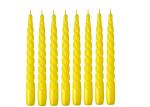 atorakushon Paraffin Wax Smokeless Scented Yellow Colour Twisted Spiral Pillar Stick Candles Decorations for Living Room Pack of 8